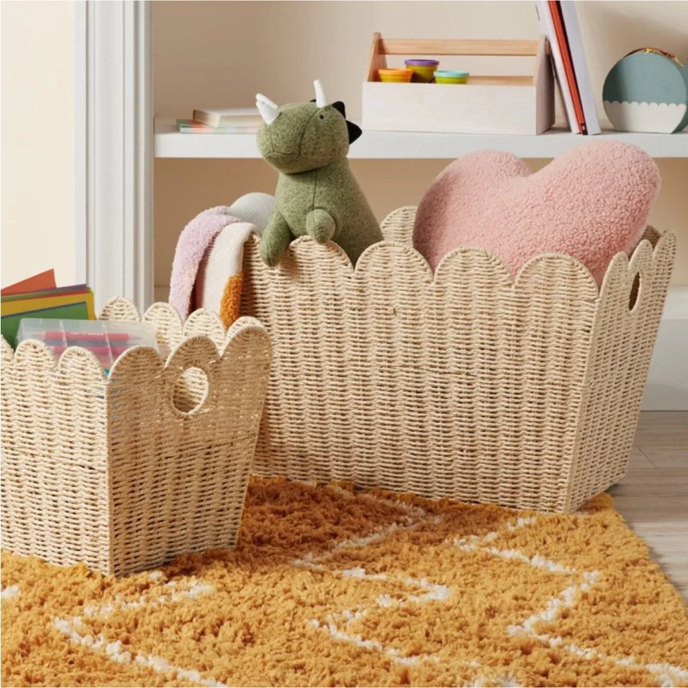 Large Woven Scallop Kids' Storage Basket - Pillowfort